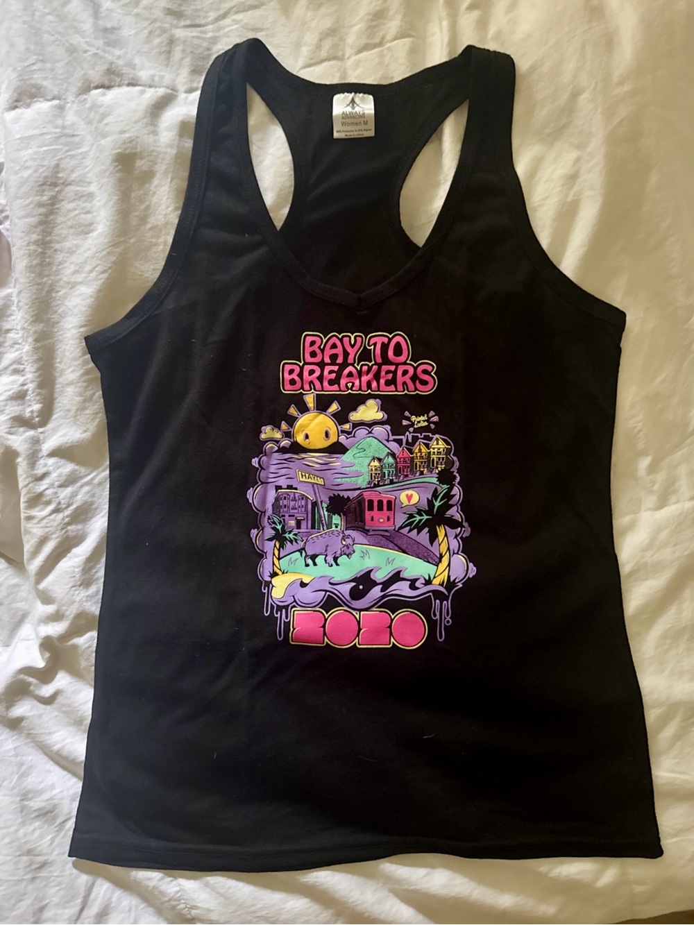 San Francisco Bay to Breakers 2020 Graphic Tank Top - Black NWOT